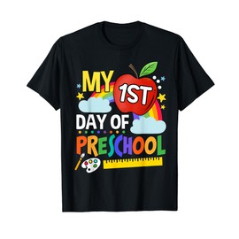 My First Day Of Preschool Funny Colorful Rainbow T-Shirt