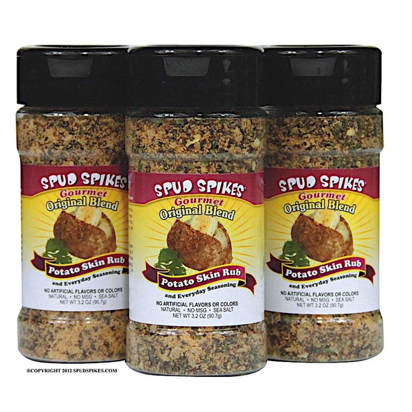 Spud Spikes Gourmet Original Blend Everyday Seasoning and Potato Skin Rub, 3 Count