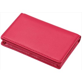 Raymay Fujii Business Card Holder, Lace, Pink, Genuine Leather, NN2503P, 2.8 x 4.3 x 0.8 inches (7 x 11 x 2 cm)