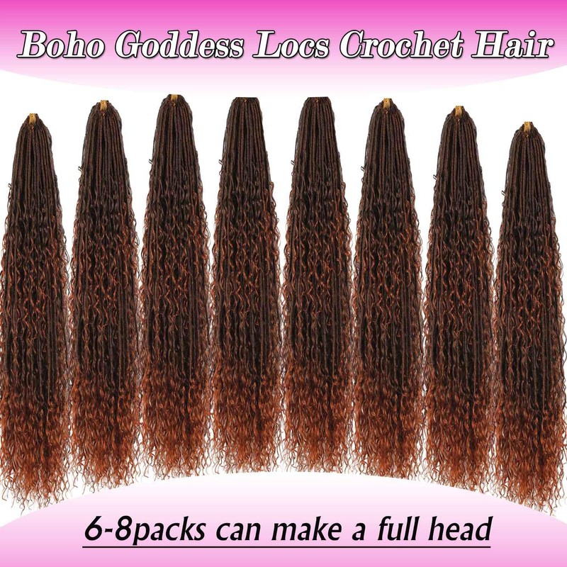 Goddess Locs Crochet Hair 30 Inch Faux Locs Crochet Pre-looped