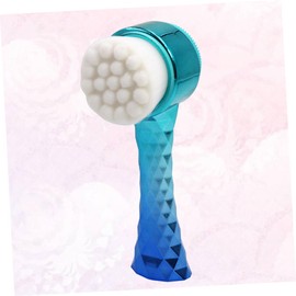 Baluue Manual Facial Brush Dual-sided Soft Bristle Cleansing Tool for Deep Pore Cleaning Ergonomic Design Lightweight and Portable Skin Care Accessory for Women Gradient Blue