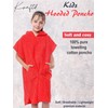 kraftd Unisex Kids Hooded Poncho Changing Robe 100% Terry Towelling