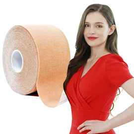 Haruto BB UP Boob Tape, Breast Lift, Push up Bra Tape for Large Breasts A-G Cup Sweatproof Chest Tape(beige)