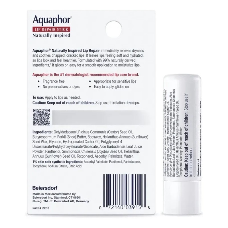 Bálsamo Labial Aquaphor Aloe Vera Pack 2 Piezas