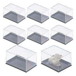 SUPERFINDINGS 8Pcs Small Plastic Display Case Clear Collectibles Case Cabinet Dustproof Protection Showcase Cube Show Box for Mini Figures 1.65x2.2x1.26inch