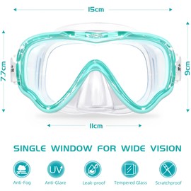 Seago Swim Mask Swimming Goggles for Kids Boys Girls Toddlers Youth 5-15 Anti-Fog 180° Clear Goggles No Leak Waterproof Kids Pool Underwater Open Water Swim Goggles with Nose Cover Swimming Equipment