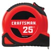 CRAFTSMAN 25-Ft Tape Measure with Fraction Markings, Retractable, Self-Locking Blade