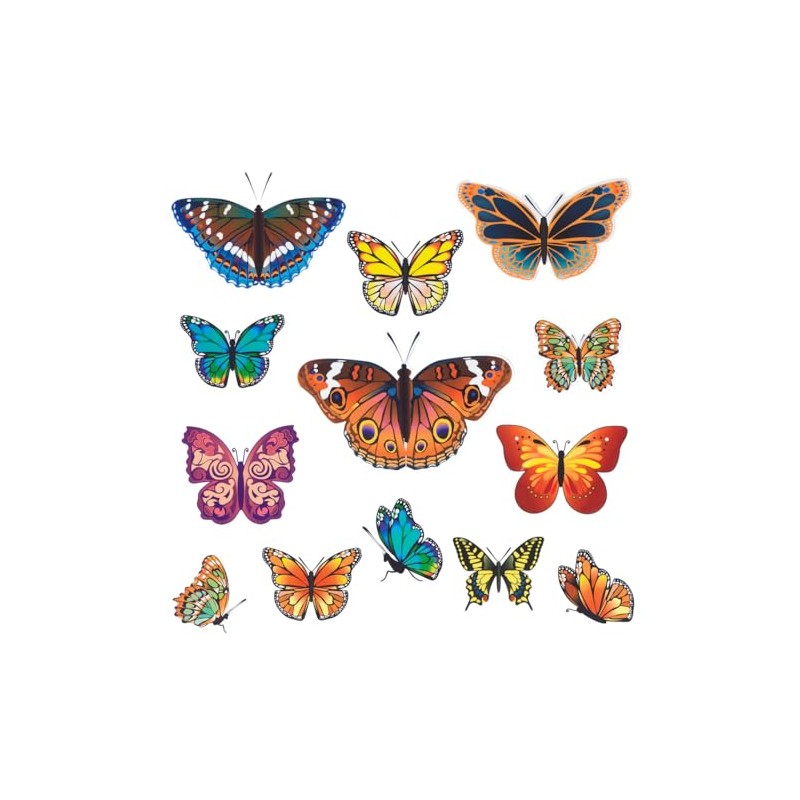 WENKO Window Decoration Butterflies 13-Piece Set Plastic 35 x 35