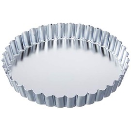 968 Tiger Crown Tart Shape, Silver, 5.5 x 0.7 inches (140 x 18 mm), 140 Steel, Chrome Plated, Round, Pull Out Bottom