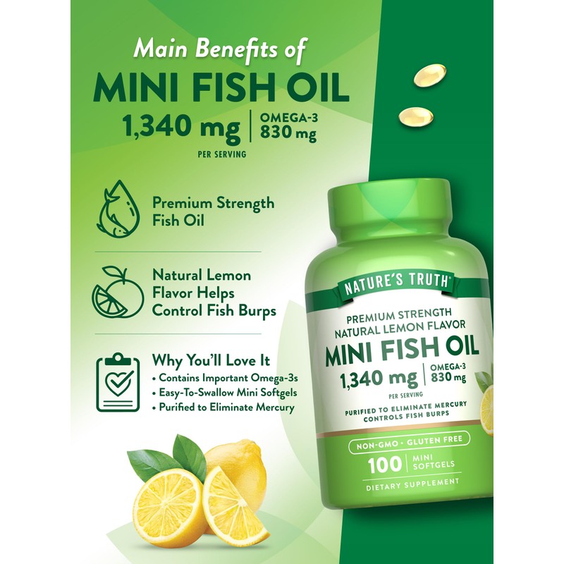 Nature's Truth Mini Fish Oil Omega 3 | 1340 mg
