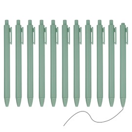 PATIKIL 12 Pack Retractable Ballpoint Gel Pens, 0.5mm Fine Point Black Ink Retro Color Smooth Writing Cute Pens for Office Home Supplies Journaling Notebook, Green