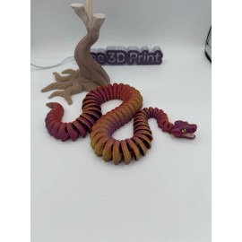 Unbranded 3D Printed Ball Python Snake 28”- Gold Purple