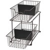 SimpleHouseware 2 Tier Cabinet Wire Basket Drawer Organizer, Brown