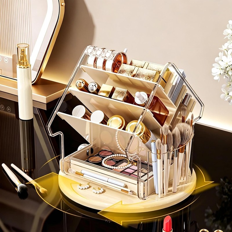 Makeup Organizer For Vanity - Large Capacity Multi Compartment Tree