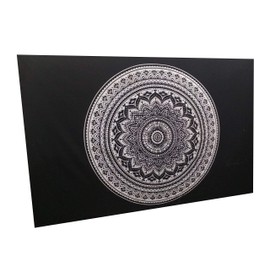 Purpledip Cotton Bed Cover Wall Poster Beach Throw 'Elephant Mandala': Bohemian Hanging Tapestry (20055)