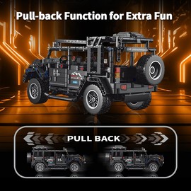 Technic Car Building Set with Pull-Back Function, 909 Pieces Red Off-Road Fun to Build, Ideal Gift for Kids and Adults, Display Collectible, Perfect for Boys and Car Lovers 8-14