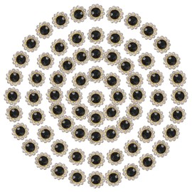 PATIKIL 10mm Sunflower Diamond Sew on Rhinestones, 150 Pcs Rhinestone Sequin Embellishments Crystal Glass Metal Base Flower Claw Rhinestones for Bedazzling Crafting Clothes, Black