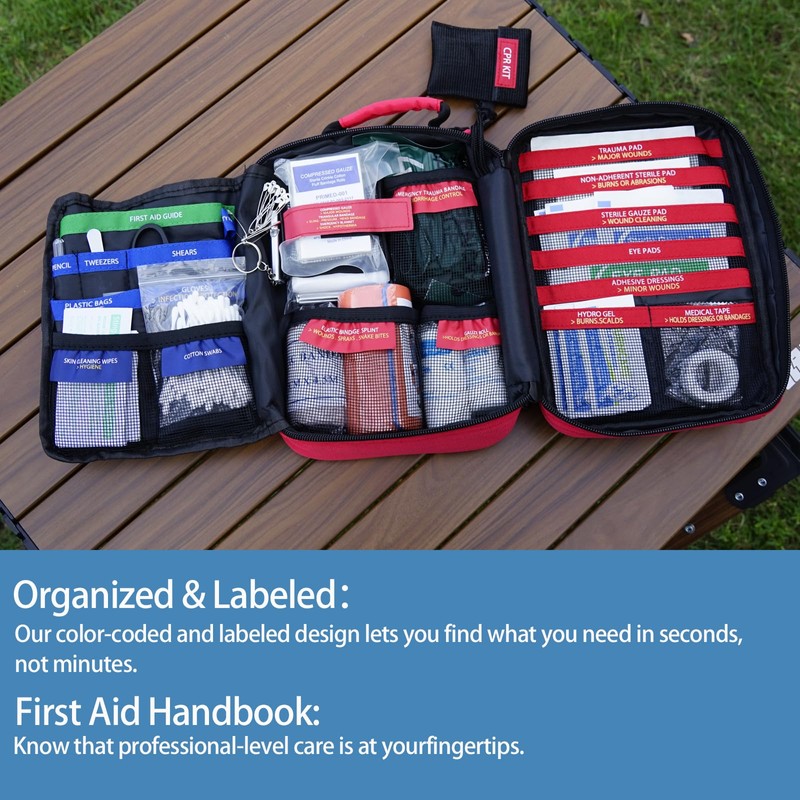 Besst Survivor Comprehensive First Aid Kit -Labeled Compartments for Trauma