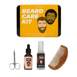 Aficionados - Essential Beard Care Kit Includes Beard Oil Beard Wash,Grooming Scissors & 1 Comb. Grooming Gift Set for Men. Ideal Birthday Gift,Fathers Day Gift,Christmas Gift for Men. Mens Gift Set.