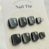 24 Pcs Square Press On Toenails Black Fake Toe Nails