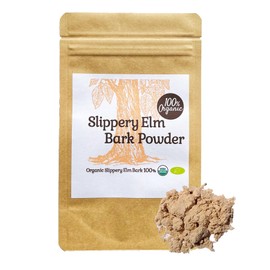 100%オーガニック スリッパリー エルム バーク パウダー/Slippery Elm Bark Powder Ulmus rubra アカニレ アカハルニレ カルシウム フラボノイド 胃 腸 喉 肌 アーユルヴェーダ (100g)