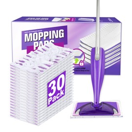 30 Count Disposable Mopping Pad Refill for Swiffer WetJet - Super Absorbent, Deep Cleaning - Multi-Surface Hardwood Floor Cleaner Spray Mop Pads Refills - 11'' x 5.5" - Safe on All Finished Floors