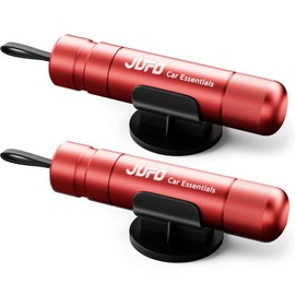 JUFO 2 packs Car Escape Tool with Seat Belt Cutter Emergency Car Window Breaker Escape Safety Hammer (Red+Red)