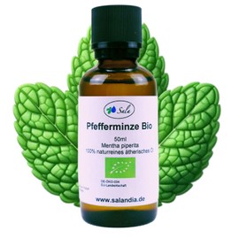 Sala Pfefferminzöl Aroma mentha piperita ätherisches Öl BIO - zum Verzehr - 100% naurrein 50 ml