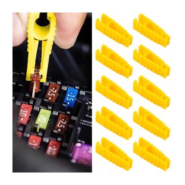 BESULEN 10PCS Car Fuse Pullers, Mini Standard Automobile Fuse Extraction Fetch Clips Assortment Kit, Yellow Vehicle Fuse Removal Tools, for Motorcycle Truck SUV ATV RV Fuses Replacement