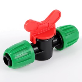 RedChili 10 Pcs 1/2 Inch Irrigation Tubing Shut Off Valve Fittings, (1/2" ID x0.6-0.65" OD) 16mm Drip Tubing Barbed Locked Nuts Connectors Anti-Drop 1/2" Inline Valve Parts for Irrigation System