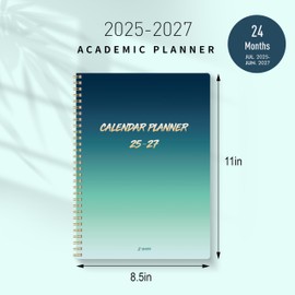 Monthly Planner 2025-2027, 2025 Calendar 24 Months Planner, July 2025 - June 2027, 8.5" x 11", Academic Planner Hard PVC Cover with Spiral Bound, Perfect for School & Office for Women & Men