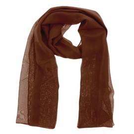 WESTEND CHOICE Ladies Chiffon Scarves Women Plain Neck Wrap Scarf Large Headscarf Girls Headwrap Sheer Wrap women's scarves & wraps 180x70 cm (Brown)
