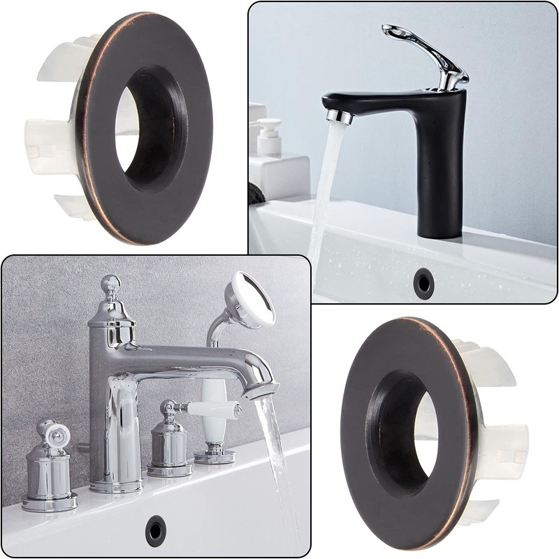 Murtenze 3Pcs Sink Overflow Ring, Sink Basin Trim Overflow Cover
