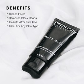 Pacinos Blackhead Remover Deep Cleansing Peel Off Black Mask Active Charcoal Tearing Charcoal Masque, 1.76 oz.
