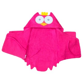 Bomio Baby bathrobe, baby hooded bathrobe made from 100% skin-friendly terry cloth, machine washable and suitable for tumble drying, Owl (Pink)