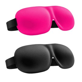 Sleeping Mask for Men and Women, Pack of 2 3D Sleeping Goggles, Night Mask, Comfortable Soft Foam Eye Mask, Breathable Sleeping Mask, Light Blocking Sleeping Glasses, for Travel, Nap