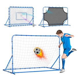 6X4FT Three Mode Soccer Goal & Rebounder Net & Target Net,Four Targets for Precise Training,Tough-Built for Intense Shots,Quick-Switch Angle Soccer Training for Control/Passing Practice for Kids Teen