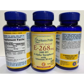 Puritan's Pride Vitamin E-with Selenium 400 IU Natural - 100 Softgels -Pack of 3