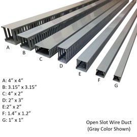 Electriduct 1.4" W x 1.2" H Open Slot Wire Duct Cable Raceway - 12 Sticks | 79 Feet - White