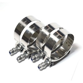 TenkeAuto Universal T Bolt Clamp Range 55mm to 63mm 304 Stainless Steel High PSI Pipe/Turbo/Intercooler For ID Hose (55mm-63mm 4 Pack)