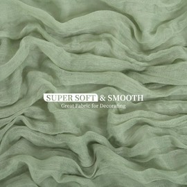 10 Pack 10Ft Sage Green Cheesecloth Table Runner Boho Romantic Gauze Table Runner Cheese Cloth Long Table Runner for Wedding Party Bridal Shower Thanksgiving Christmas Decoration