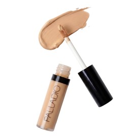 Palladio Corrector líquido, cobertura media, fórmula liviana y edificable para una cobertura perfecta, oculta imperfecciones, ilumina la piel y dura todo el día, Beige