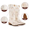 IUV Cowboy Boots For Women Mid Calf Cowgirl Boots Embroidered