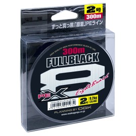 Osaka Fishing Equipment (OGK) Full Black PE X8 No. 2/300M OGFKX82300 Fishing Line [Braided Original Yarn, Black Color PE Line]