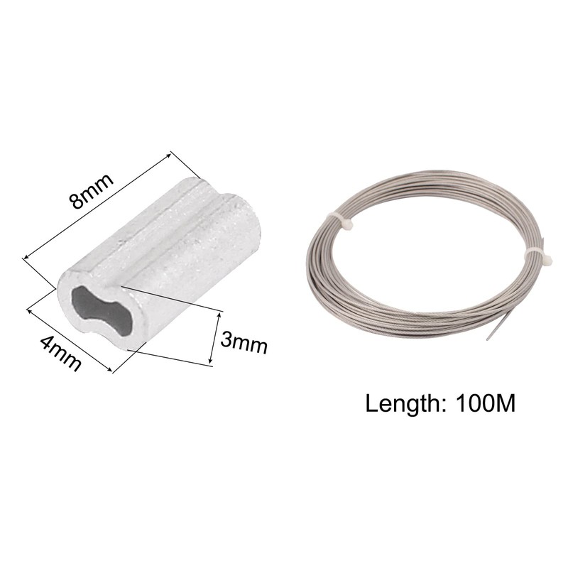 QUARKZMAN 1 Set Steel Wire Cable 10 m Length with