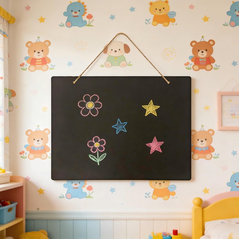 Hanging Chalkboard 12x16 Inch Double-Sided Chalkboard Sign Decorative Blackboard Wall