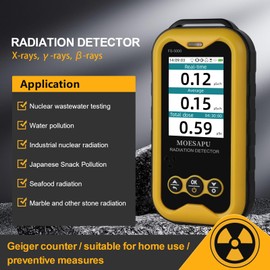 Geiger Counter with J321 GM Tube, Nuclear Radiation Detector with Click Sound for Beta Gamma X-ray, Uranium Glass Iodine Treatment Radioactive Dosimeter, Portable Alarm to Water Food, FS-5000
