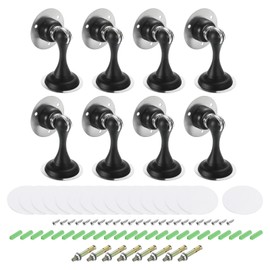 sourcing map Magnetic Door Stoppers, 8Pcs Stainless Steel Magnetic Door Stoppers for Bottom of Door, Tall Door Holder to Keep Door Open, Black
