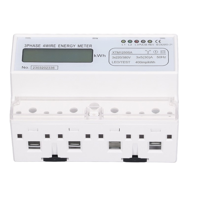 7 Digit LCD Electric Energy Meter 35mm DIN Rail Mounting