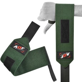 AQF Power Weight Lifting Wrist Wraps Supports Gym Training Fist Straps - Sold as Pair & One Size Fits All